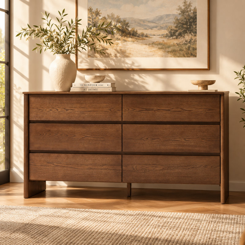 Commode 6 tiroirs Razvan, Noyer