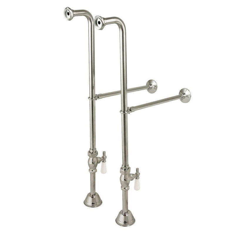Single Offset Freestanding Supply Lines, Brushed Nickel