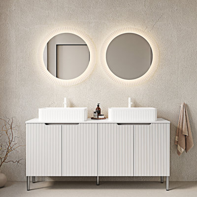 Meuble-lavabo autoportant avec lavabos