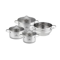 Wolfgang Puck 9piece Stainless Steel TulipShaped Cookwar 