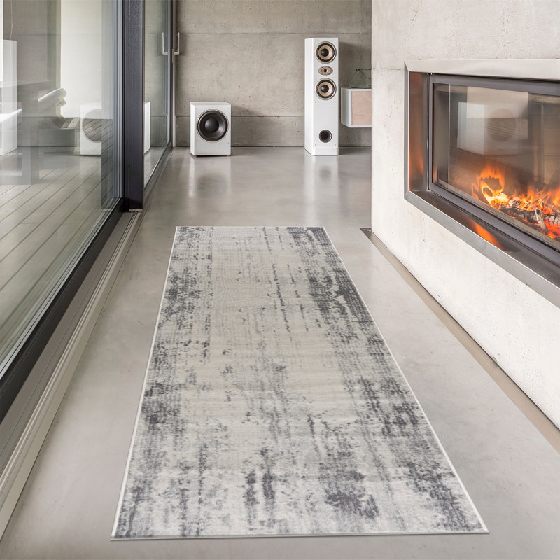 Elyjah Performance Transitional Ivory/Gray Area Rug, Runner 2'7" x 7'3"