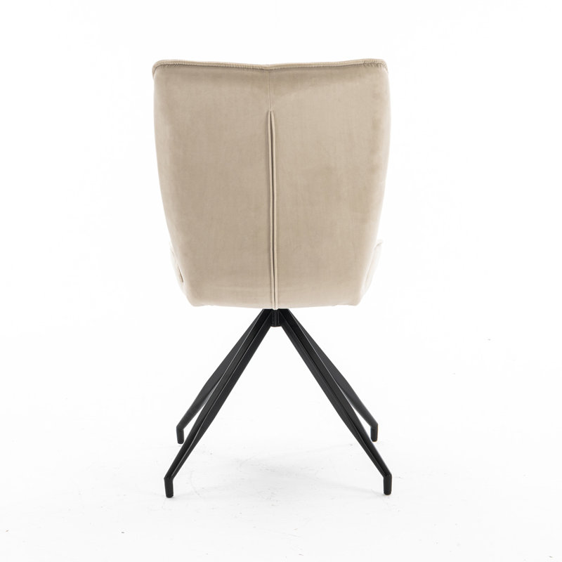 Ashaunti 49cm H Velvet Upholstered Side Chair, Beige