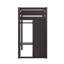 Lit mezzanine simple avec garde-robe, tablettes de rangement et échelle-106713429