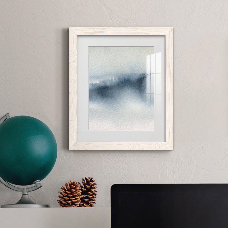 Summer Rain I - peinture encadrée, H 20 po x l 17 po x P 1,5 po, Papier encadré blanc