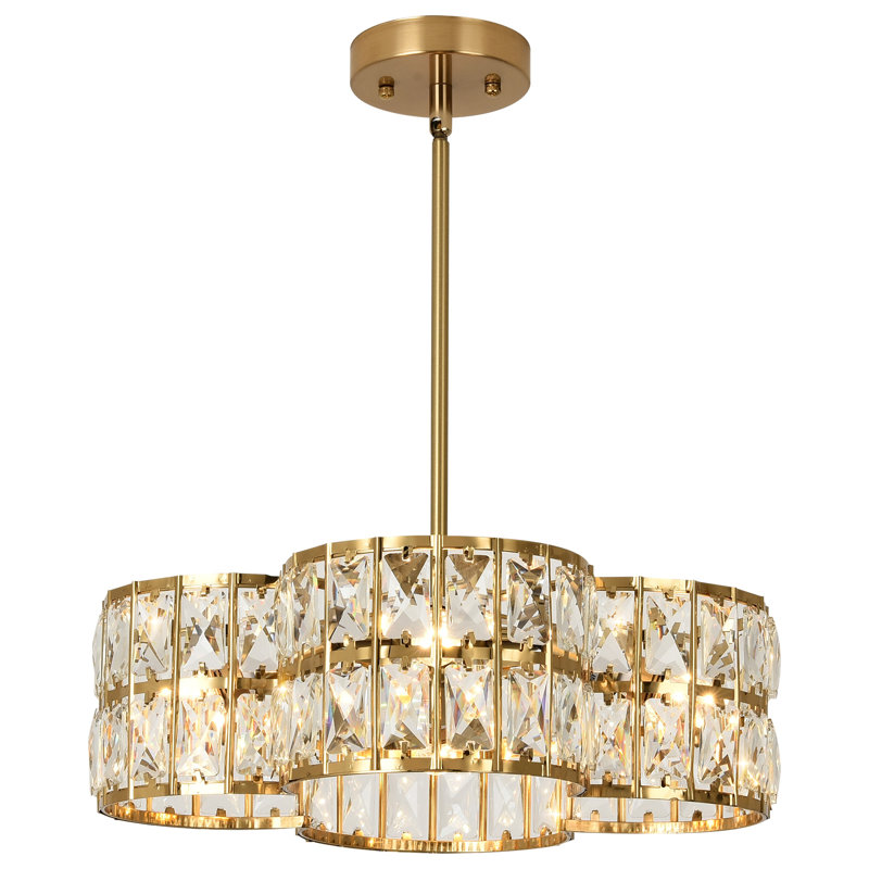 4 - Light Chandelier, Brass