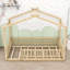 Structure de lit en bois avec clôture et lattes Dorset-67699458-67699456