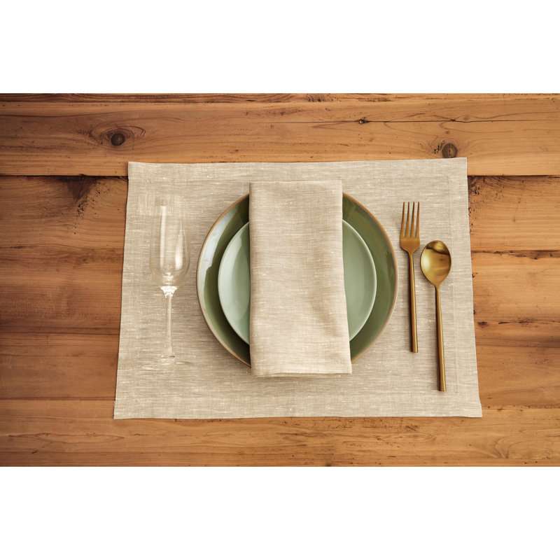 Champagne Beige Linen Dinner Napkins Set of 4