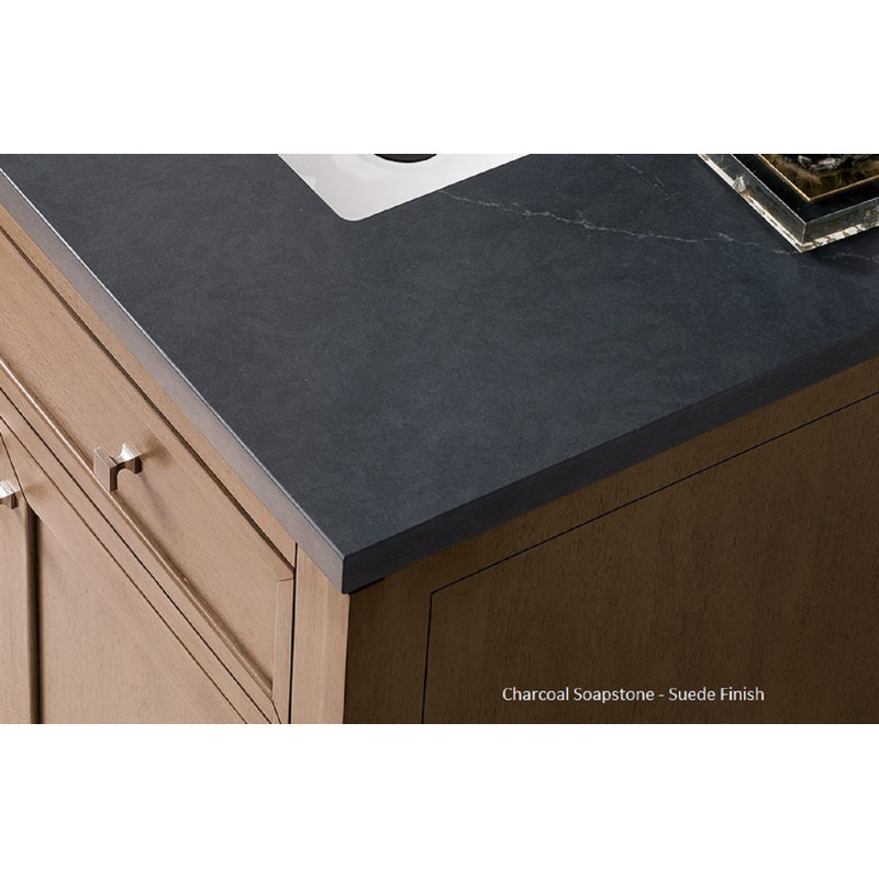 De Soto 72'' W Double Vanity, Charcoal Soapstone, 8" Widespread