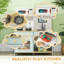 AIYAPLAY Kids Play Kitchen Large Toy Kitchen Light & Sound Stove Ages 3+