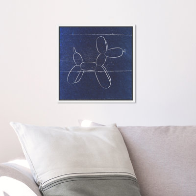 «Dogs and Puppies Balloon Dog Blueprint», reproduction d'art graphique sur toile
