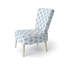 Chaise rembourrée Modern - Chaise d'appoint bleue et blanche Whisper Ikat-720293611