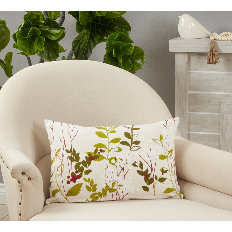 Noël Jardin Collection Cotton Throw Pillow, Down Blend
