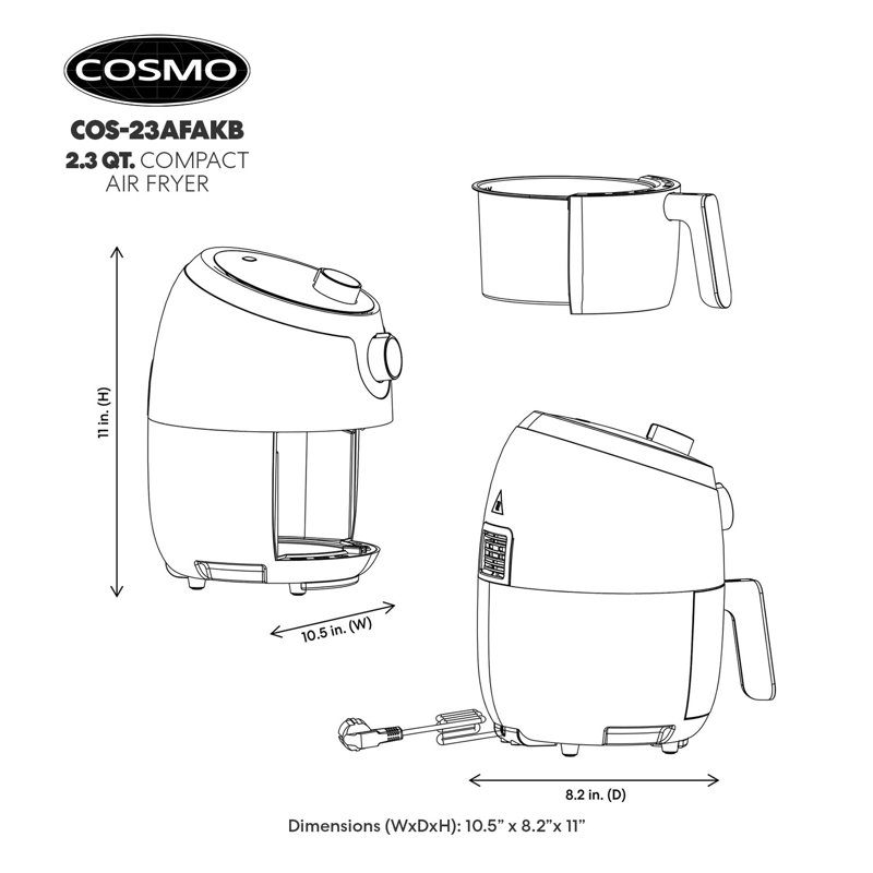 Cosmo 2.3 Qt. Air Fryer