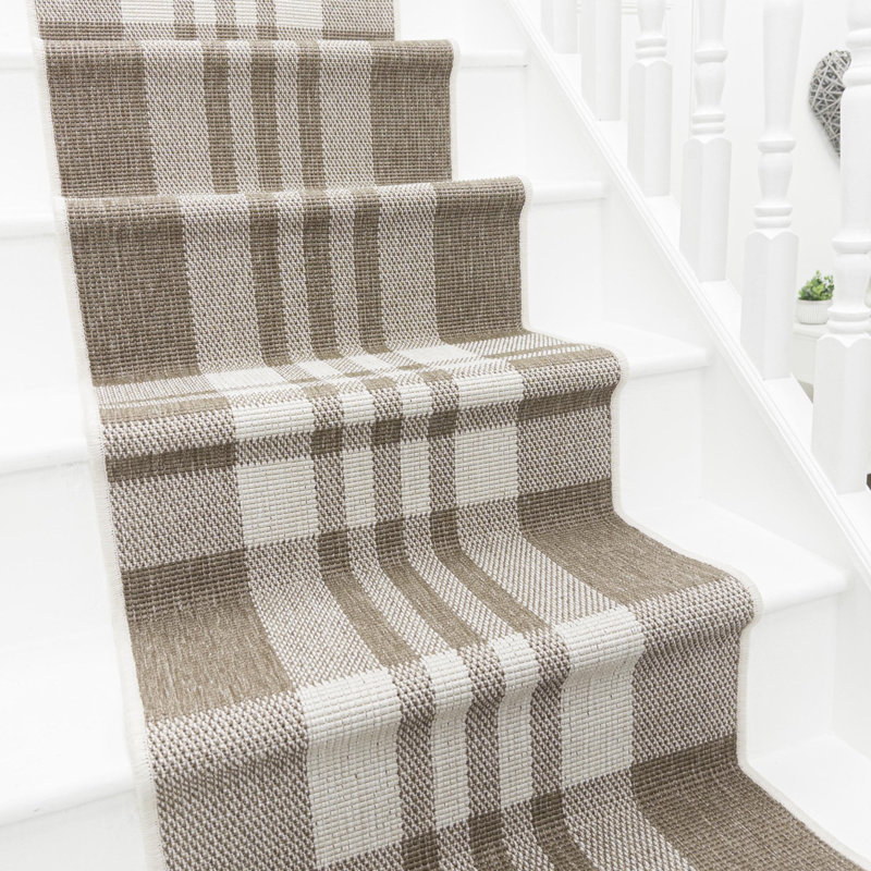 Stair Runner Chequered Flatweave Area Rug, Runner 60 x 600 cm