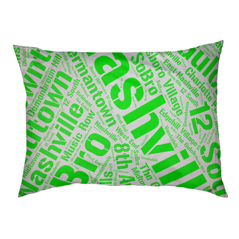 Coussin de chien « districts », Moyen (H 9,5 po x l 28 po x P 18 po), Vert, Nashville