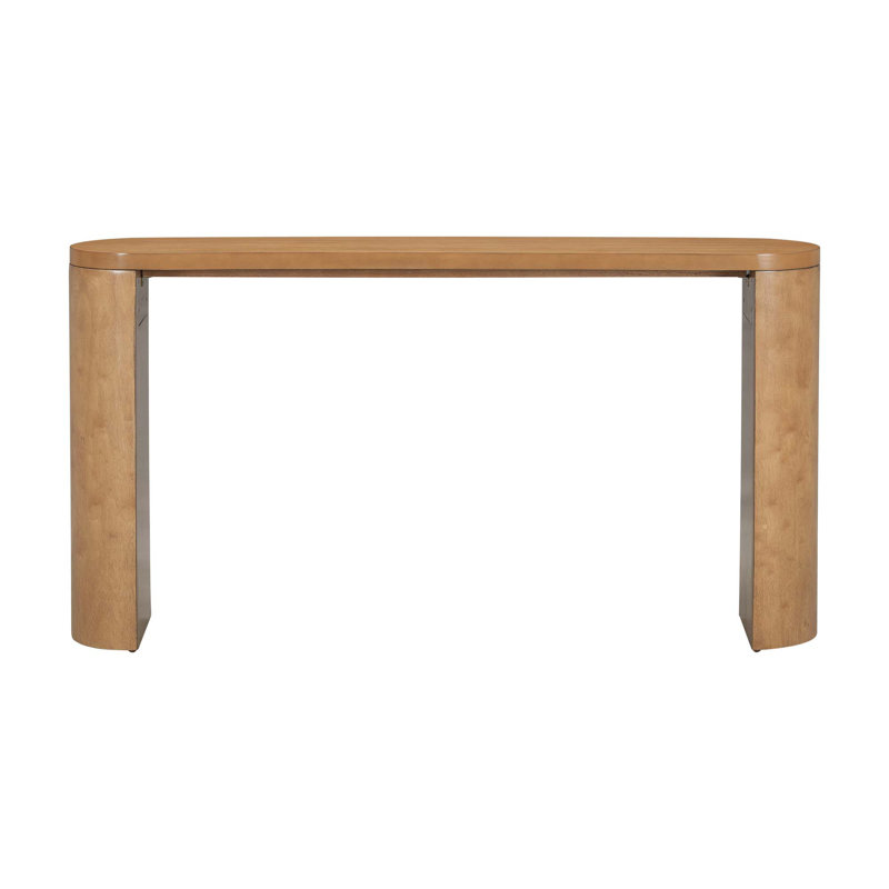Simple Modern Style Multi-Functional Use Porch Table With Semi-Cylindrical Leg Design, Natural
