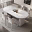 Modern White Oval Marble Dining Table Set-102533565