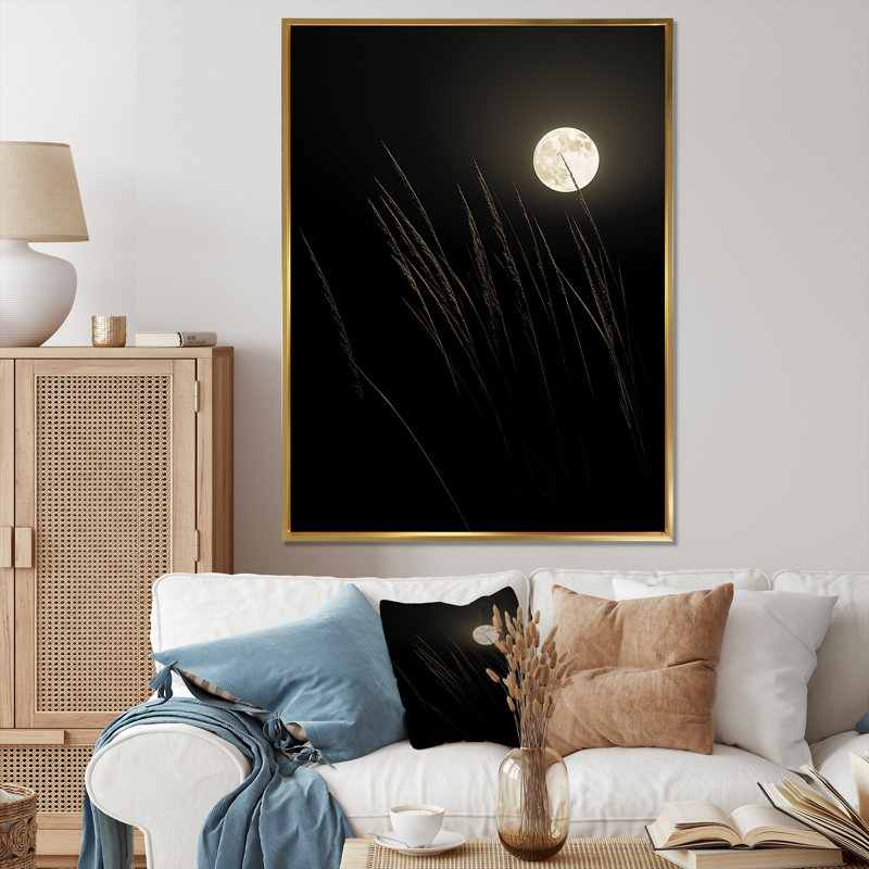 Ivoire, isolement au clair de lune I, H 32 po x l 16 po x P 1 po, Cadre flottant doré