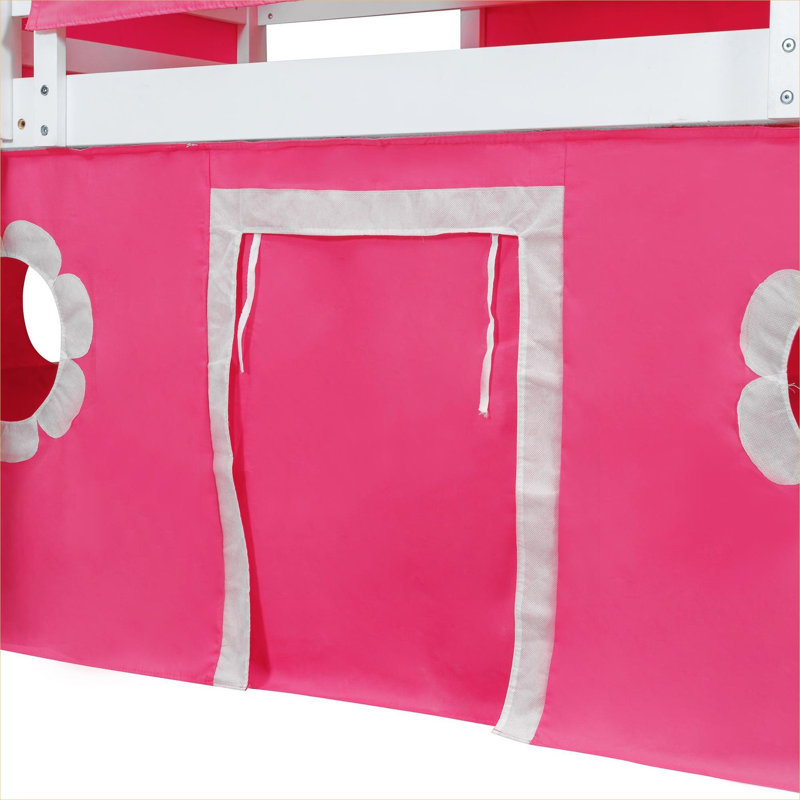 Lit plateforme mezzanine simple avec glissade, tente et tour Playhouse