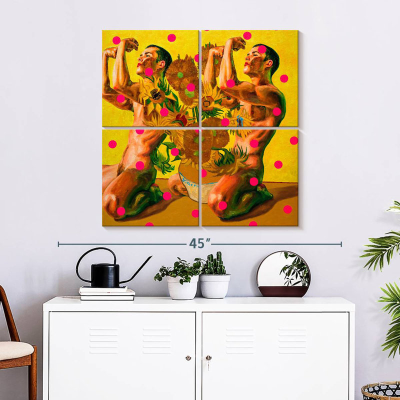 Twin Sunflowers, 32" H x 32" W