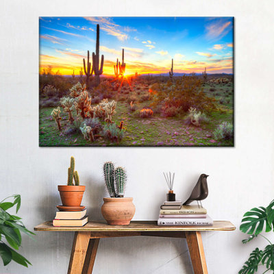 " Sonoran Desert Sunset Landscape Canvas Print "