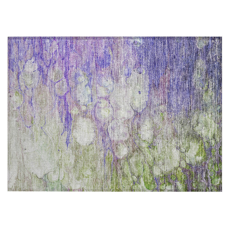 Conjetta Washable Abstract Indoor / Outdoor Rug, Rectangle 1'8" x 2'6"