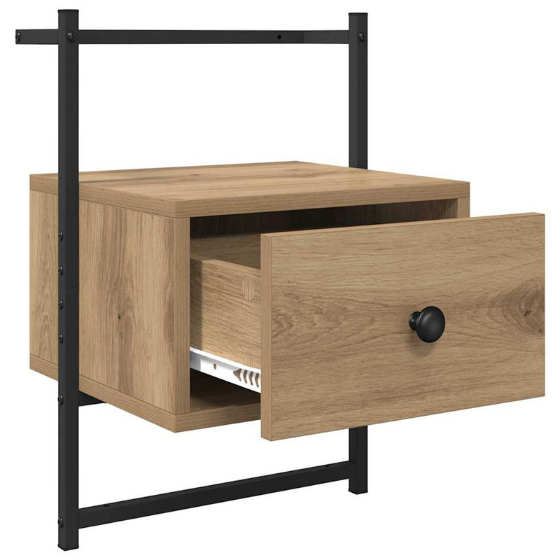 35cm W Manufactured Wood Bedside Table, Artisan Oak