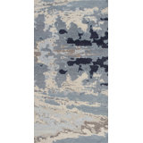 Nuage Wool Abstract Area Rug in Navy/Blue/Taupe
