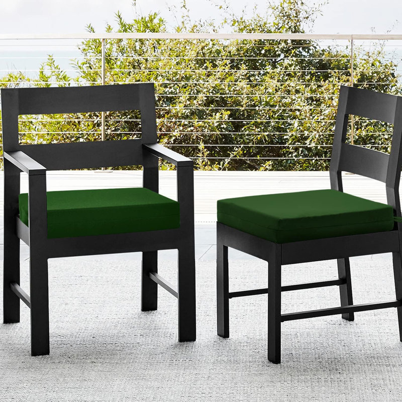 Outdoor  Seat Cushion (Set of 4) 18.5"Wx16"Dx3"H, Green