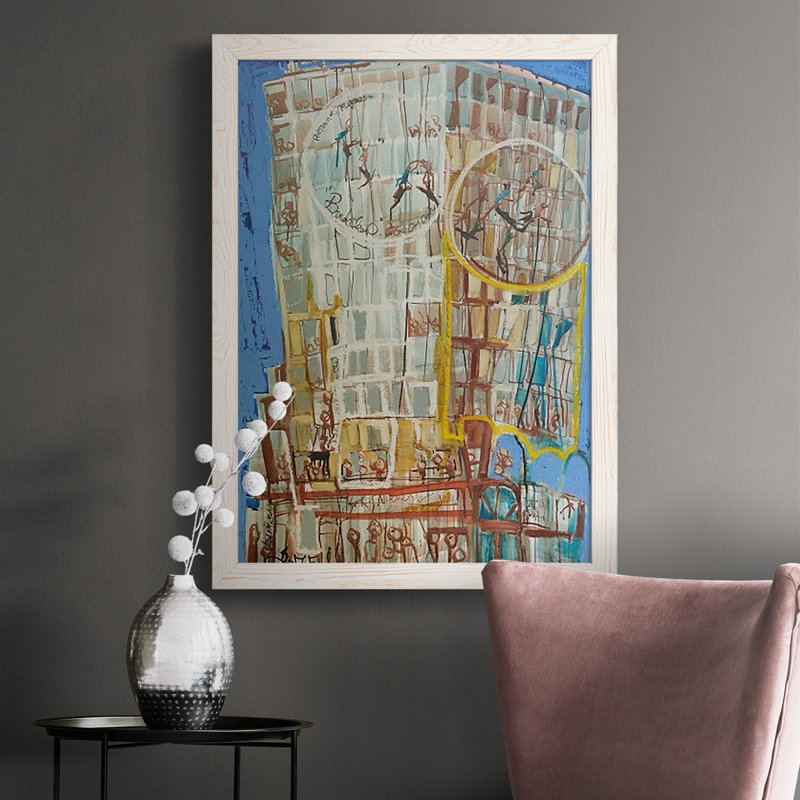 «Radbourne Bandaloo I», peinture sur toile encadrée, Blanc, H 37,5 po x l 27,5 po x P 1 po
