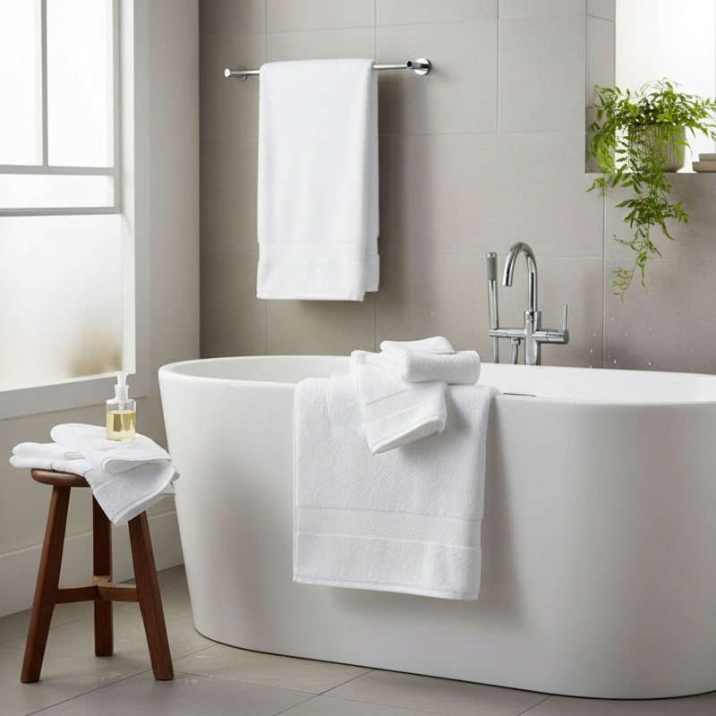 100% Cotton Bath Towel, White
