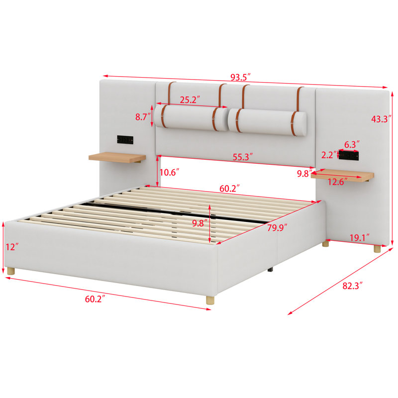 Kree Upholstered Panel Storage Bed, Beige