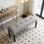 Modern Tufted Linen Dining Bench-1591658838