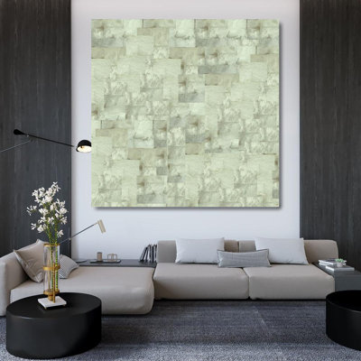 Art sur toile tendue par Orren Ellis Wiley, Marta Gallery, titre: Gold Squares Abstract Green