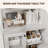 67" Tall Wine Bar Cabinet Liquor Cabinet with Power Outlets, Farmhouse Liquor Cabinets with Adjustable Shelf-382659216