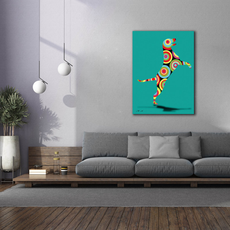«Dog Hello 2» par Mark Ashkenazi, art mural sur toile, H 54 po x l 40 po x P 1,5 po
