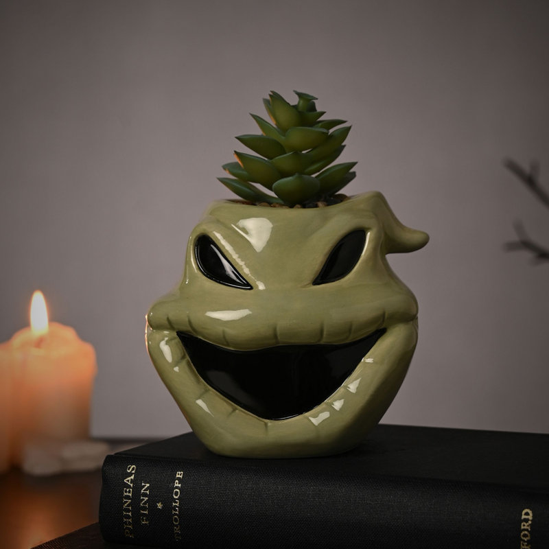 Disney Nightmare Before Christmas Planter with Faux Plant Oogie Boogie