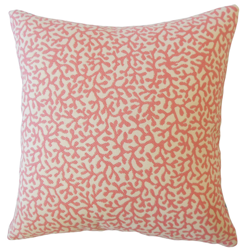 Verena Abstract Feather Reversible Throw Pillow, 18" x 18", Smoke
