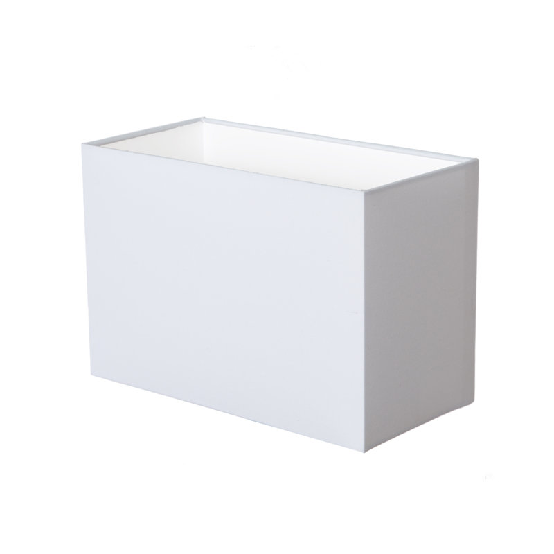 Cotton Rectangle Lamp Shade ( Screw On ), 20cm H x 30cm W x 15cm D, White