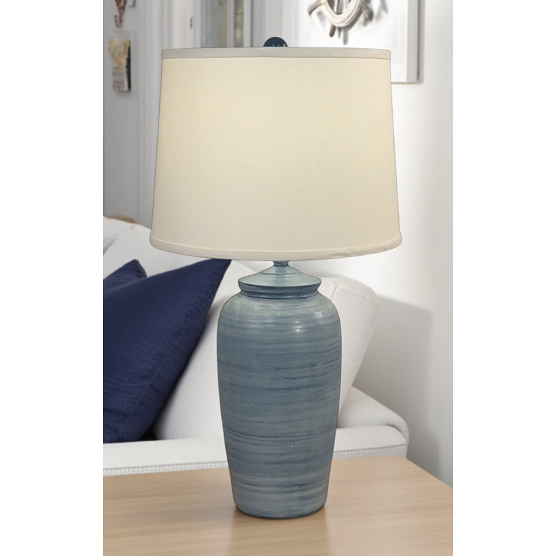 Lampe de table en pot à gingembre, Bleu, Crème, crème