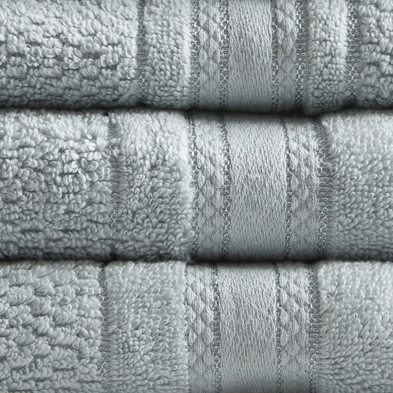 Super Soft Cotton Quick Dry Bath Towels with High Absorbency (Set of 6 Multi-Sizes), Silver