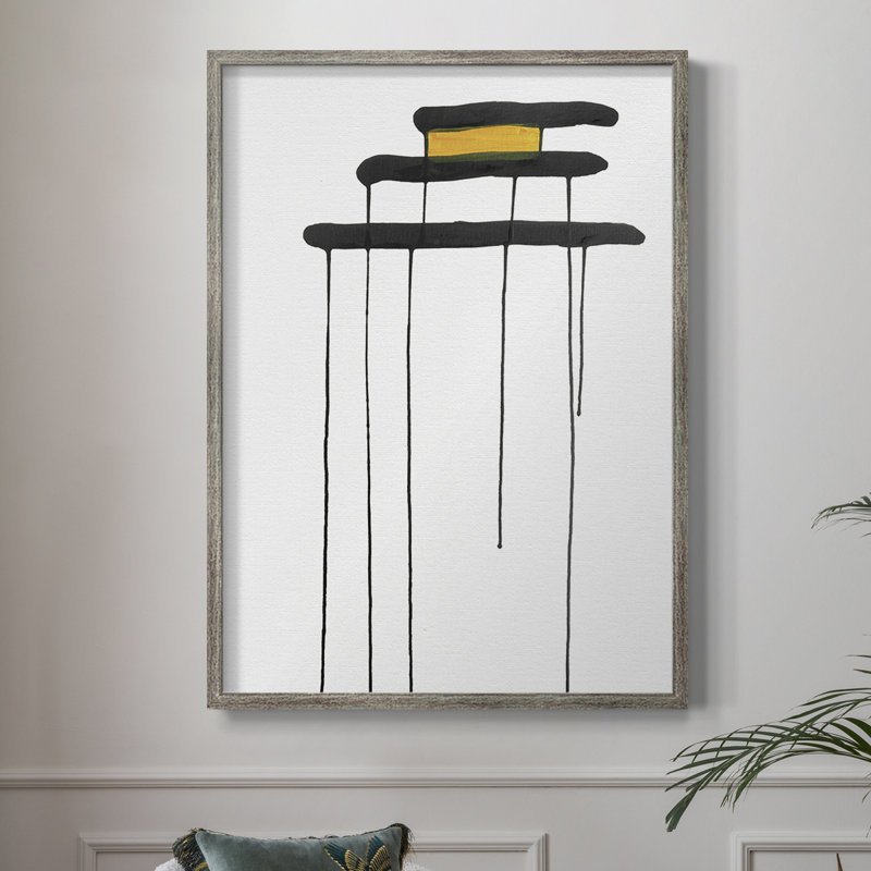 Golden Waterfall II Framed Print - Solid Wood, 11" H x 9" W