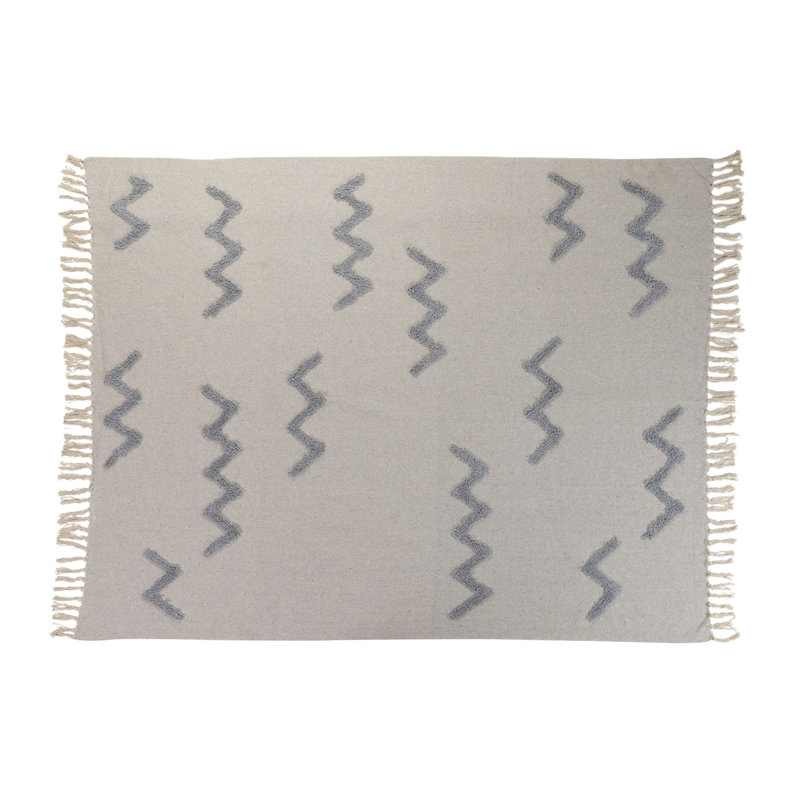 Holdrege Hand Woven Throw, Grey/Beige