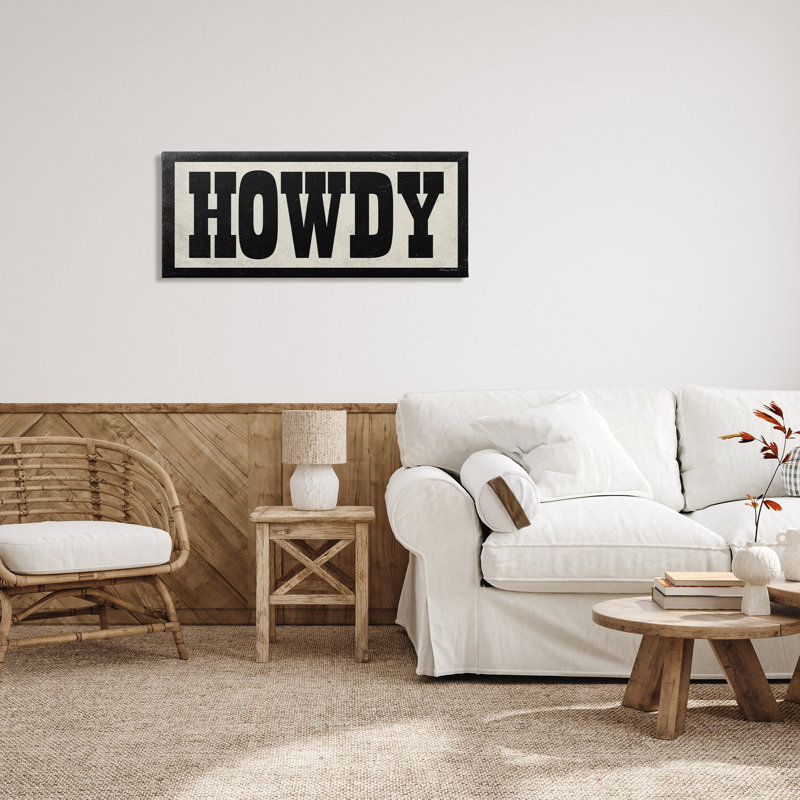 Art mural rétro sur toile Howdy, H 17 po x l 40 po