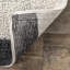 Tapis rayé ivoire en laine tissé à la main et lavable à la main-220746191