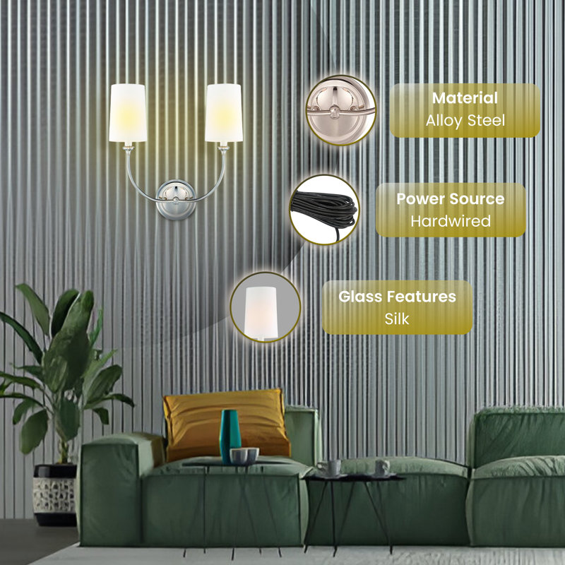 Applique murale 2 lumières Crystorama Libby Langdon Sylvan - Élégante finition nickel poli