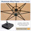 Parasol incurvé réglable avec base