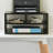 Black Wood Desktop Printer Stand Shelf, Office Desk Organizer with Storage Compartments for Printer, Paper, Files, and Supplies-1984724873