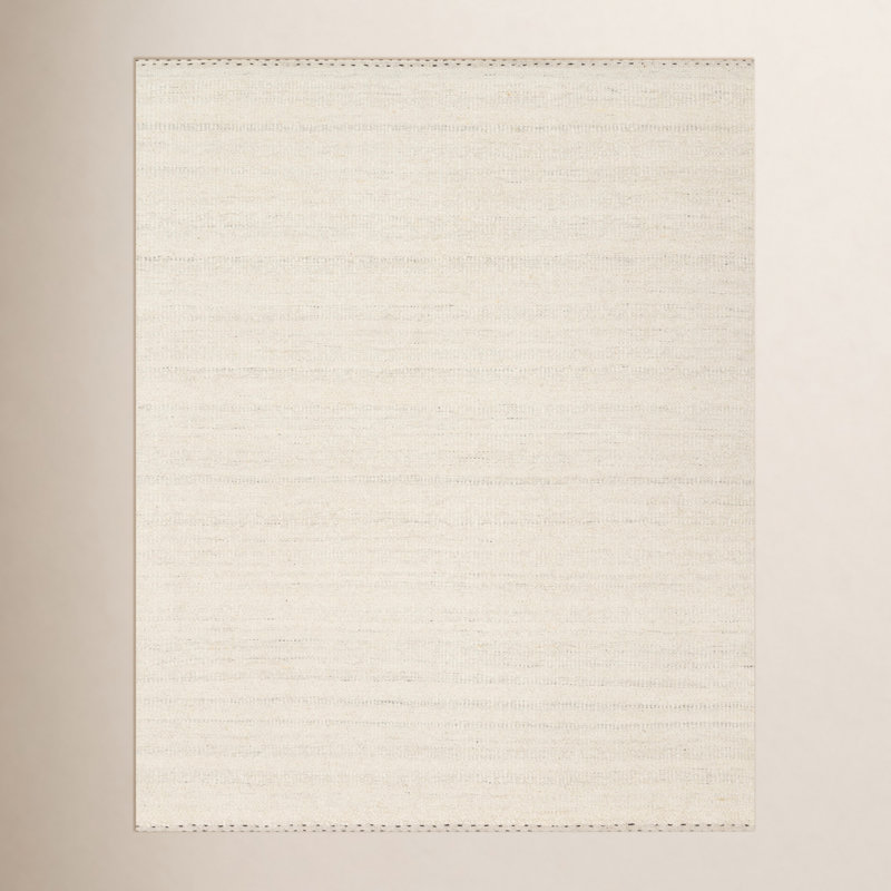 Tapis ivoire fait à la main Larissa, Rectangle 3 pi 6 po x 5 pi 6 po