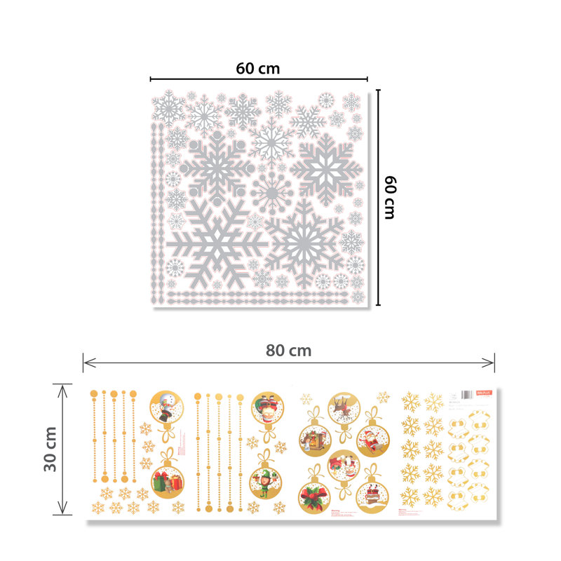 Abstract Wall Decal, Silver/Matt Gold